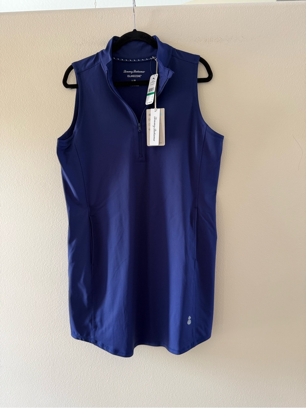Tommy Bahama Women’s IslandZone Aubrey Zip Front Dress Island Navy NEW